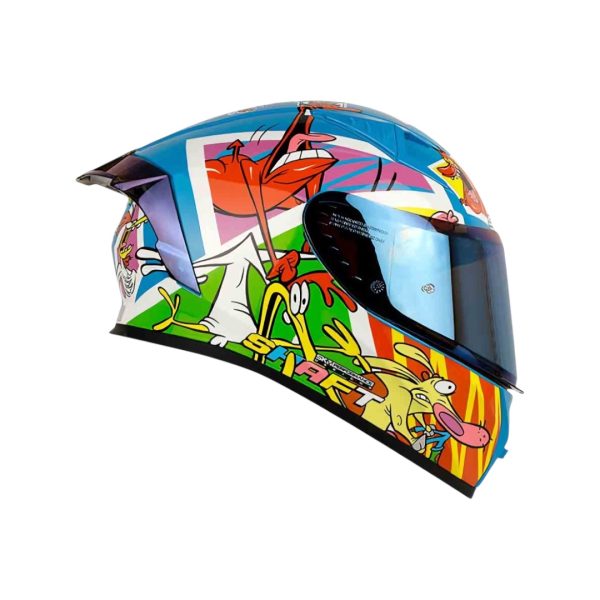 CASCO MOTO SHAFT 526SP EVO COW AND CHICKEN INTEGRAL CARTOON NETWORK - Imagen 5